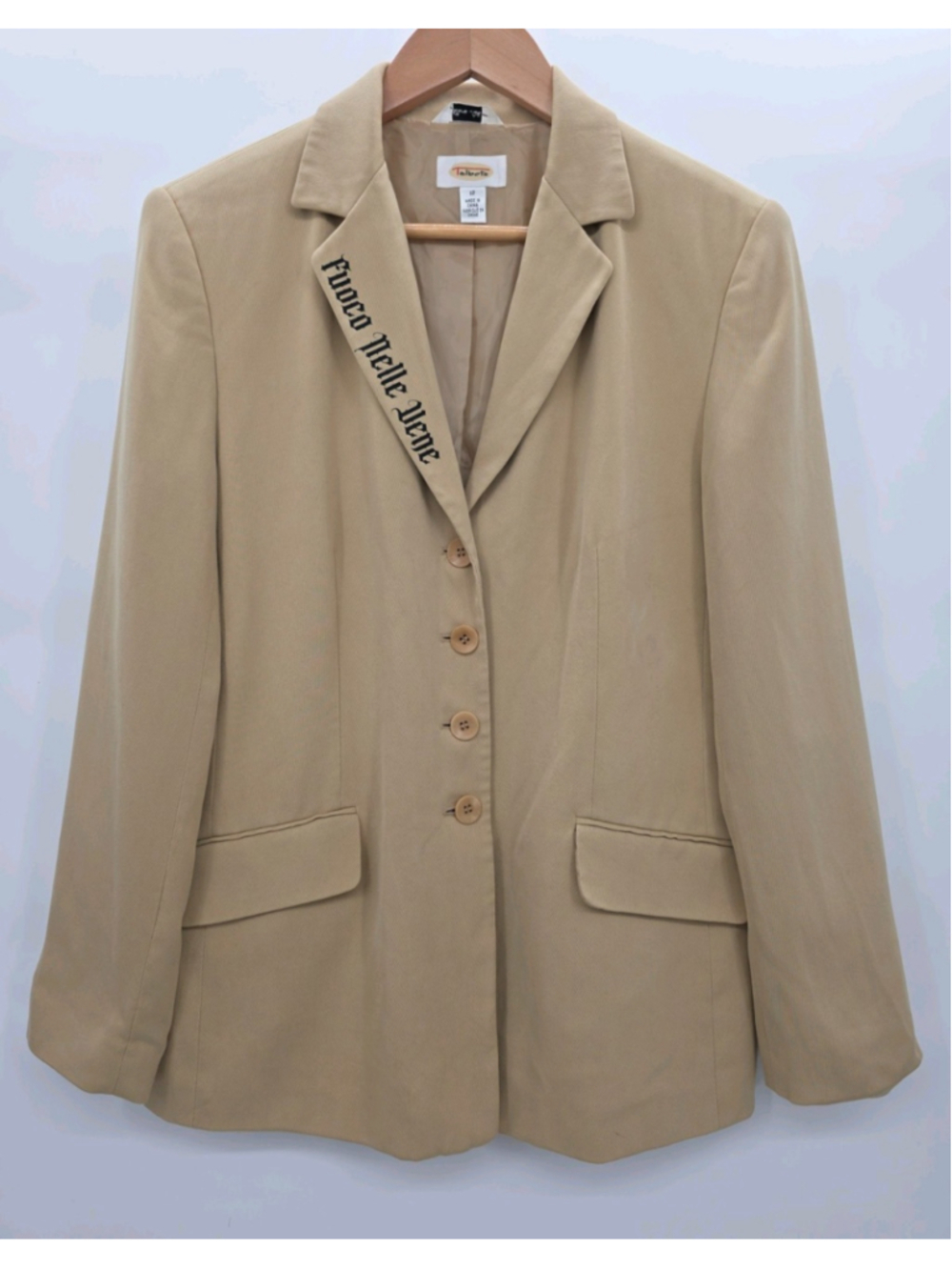 Vintage Talbots Pure Silk Blazer Size 12 Beige Old Money Quiet Luxury